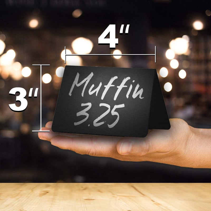 IRICUS 20 Pack Chalkboard Tent Signs 4x3 â€“ Mini Tabletop Food Labels for Buffet Wedding & Party Use â€“ Plastic Reusable Chalk Name Tags & Display Signs for Events - Image 4